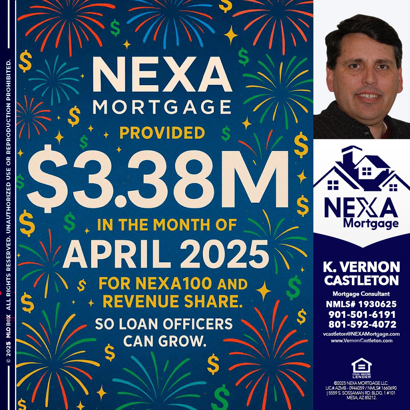 $3.38M - K. Vernon Castleton -Mortgage Consultant