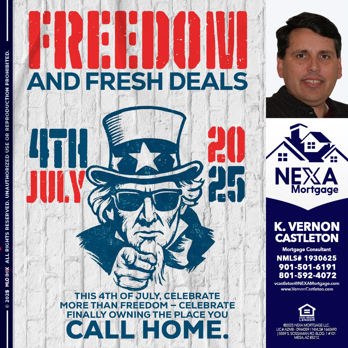 FREEDOM - K. Vernon Castleton -Mortgage Consultant