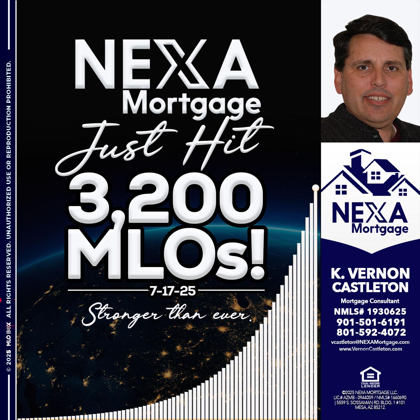 3200 MLOs - K. Vernon Castleton -Mortgage Consultant