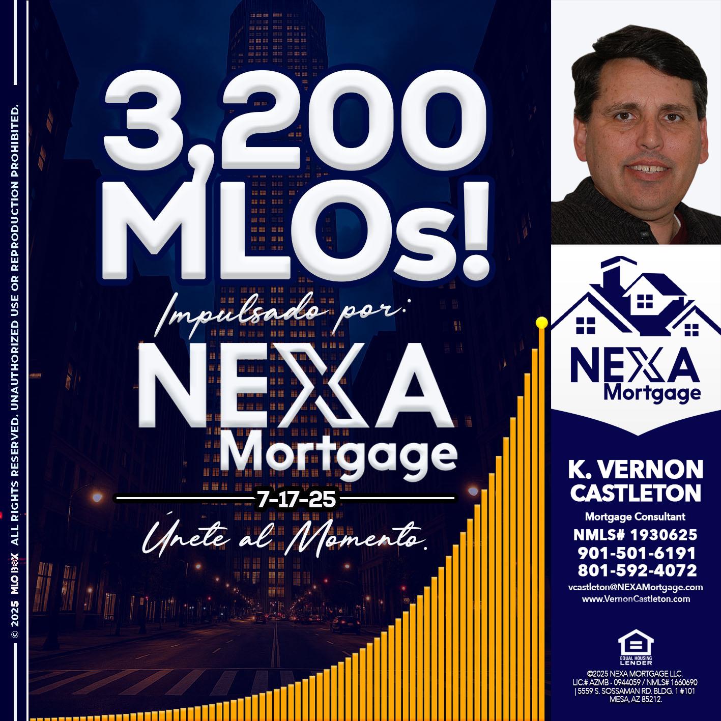 3,200 MLOs - K. Vernon Castleton -Mortgage Consultant