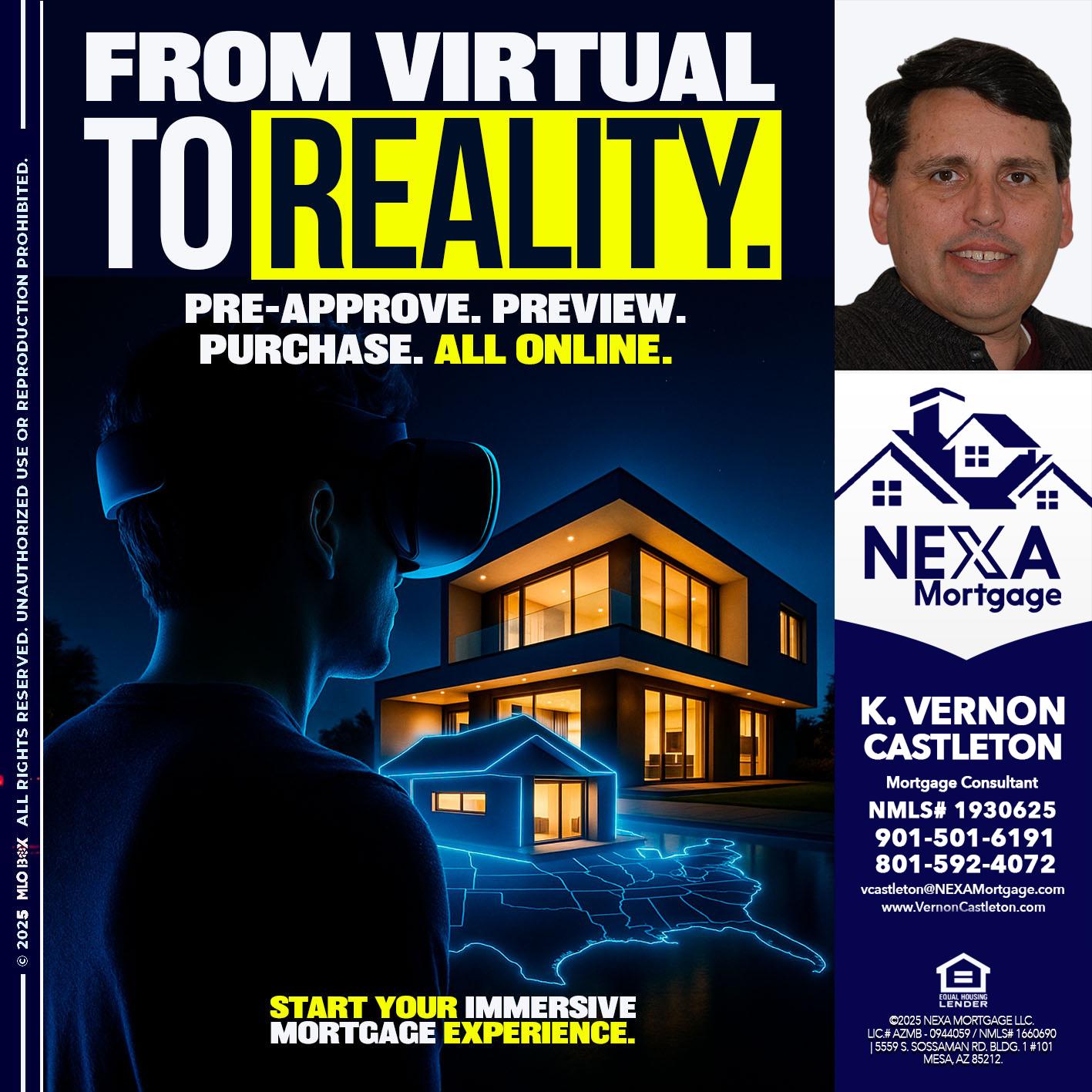 FROM VIRTUAL - K. Vernon Castleton -Mortgage Consultant