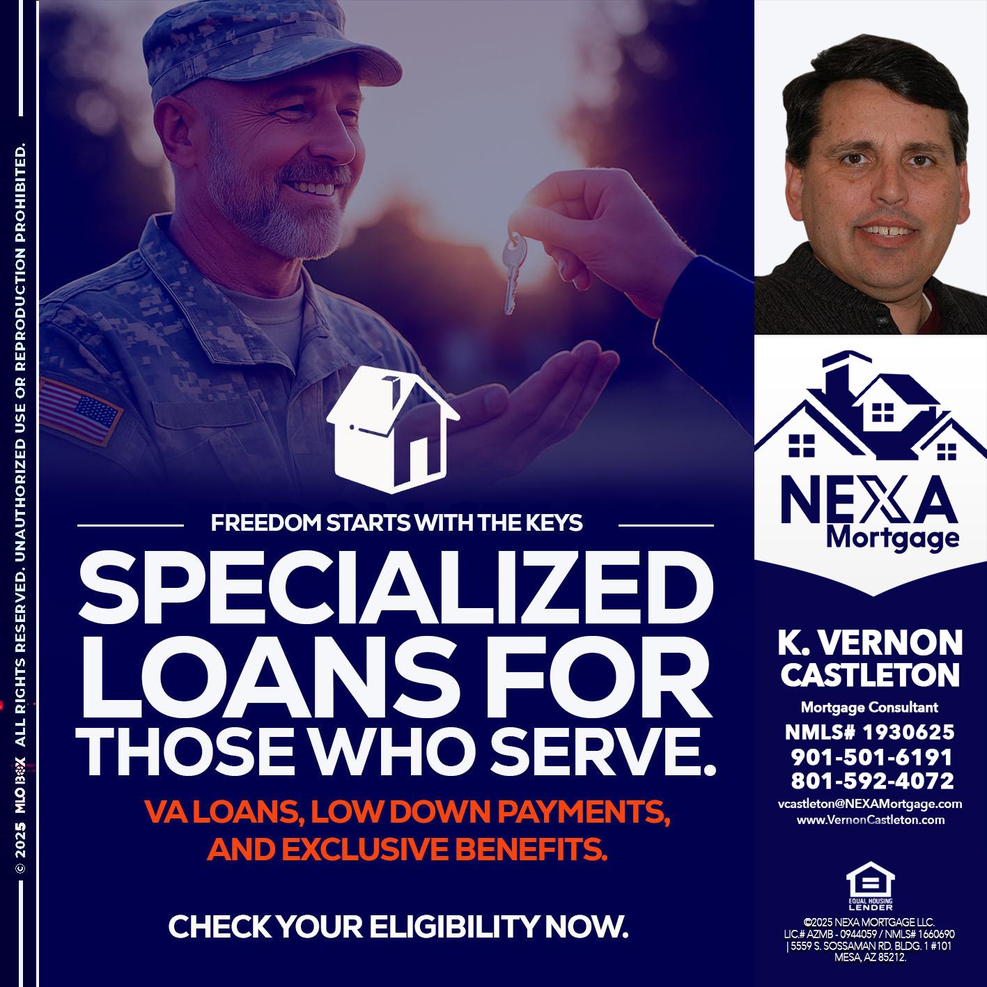 SPECIALIZED LOANS - K. Vernon Castleton -Mortgage Consultant