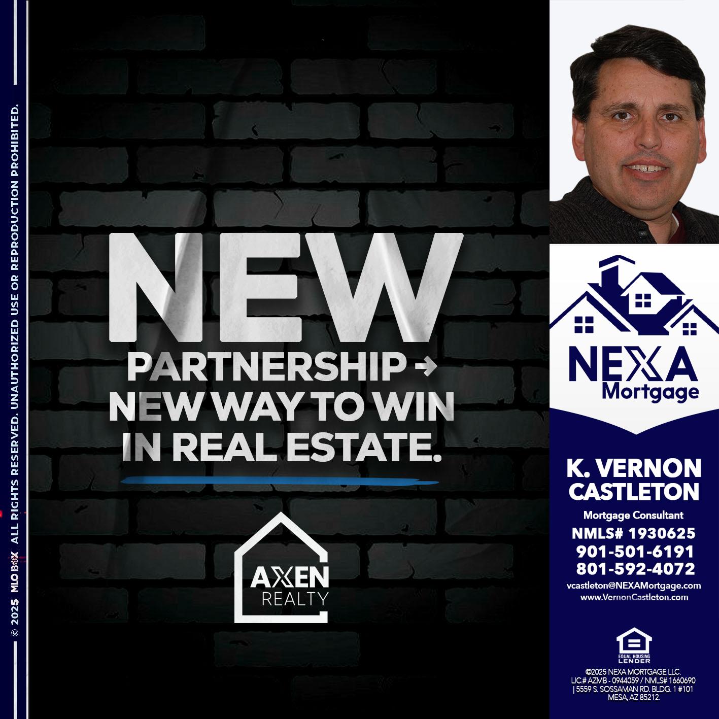 new partnership - K. Vernon Castleton -Mortgage Consultant