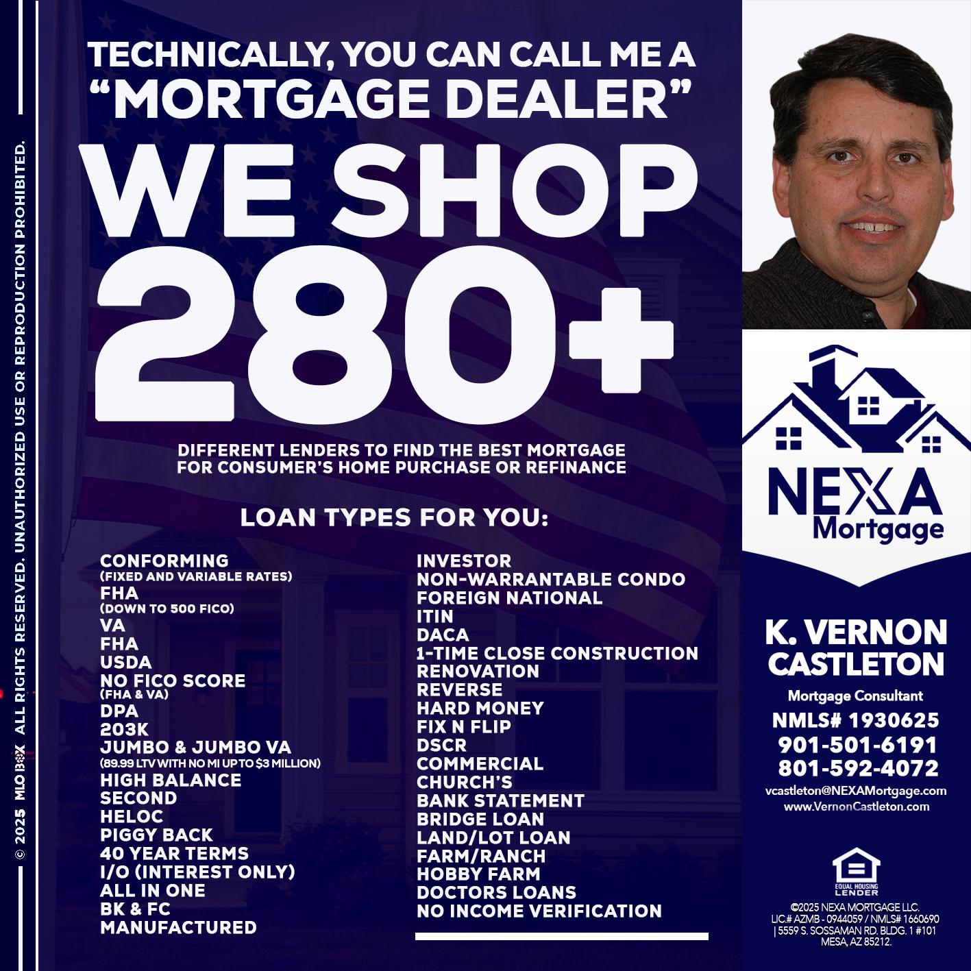 WE SHOP 280 + - K. Vernon Castleton -Mortgage Consultant