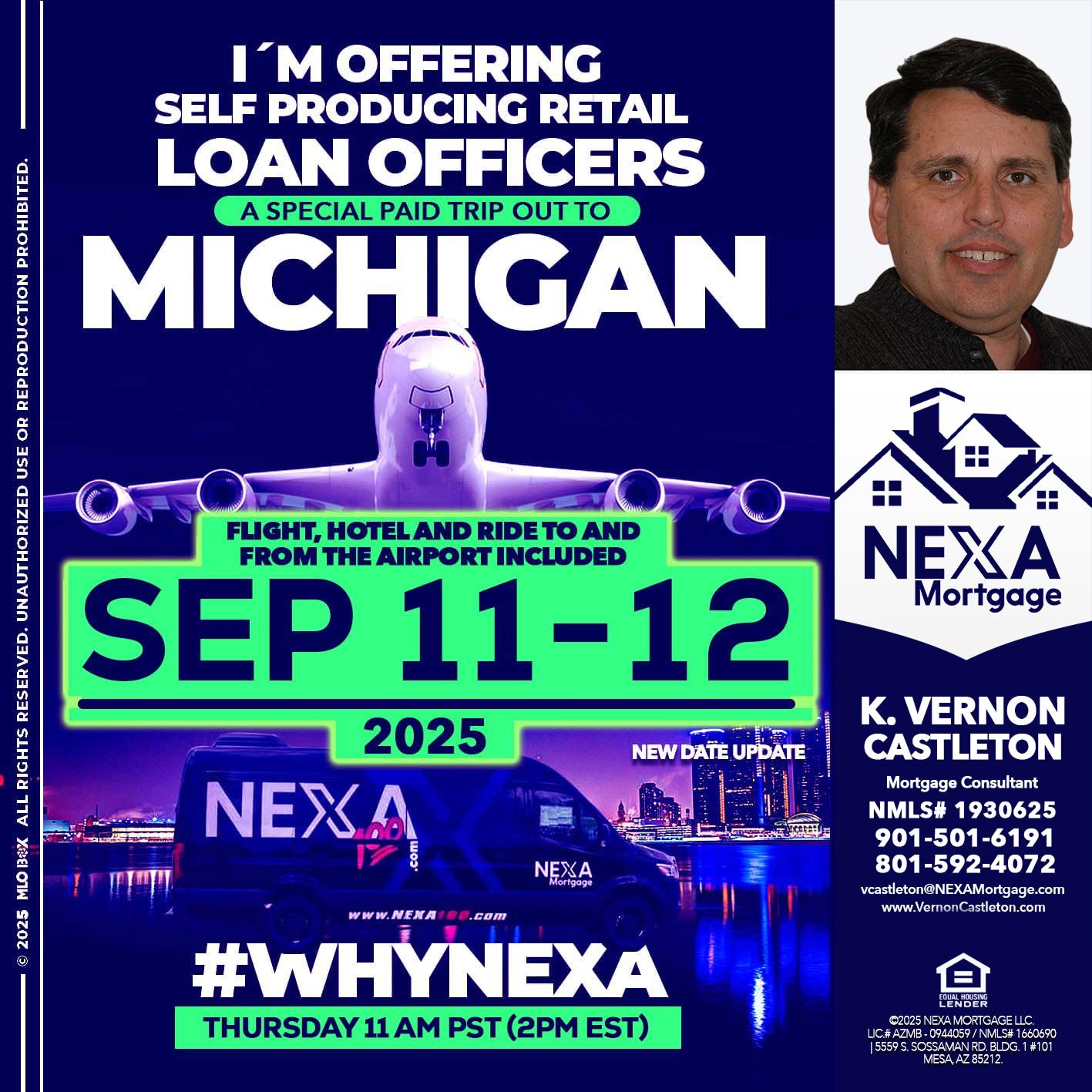 michigan sep 11-12 - K. Vernon Castleton -Mortgage Consultant