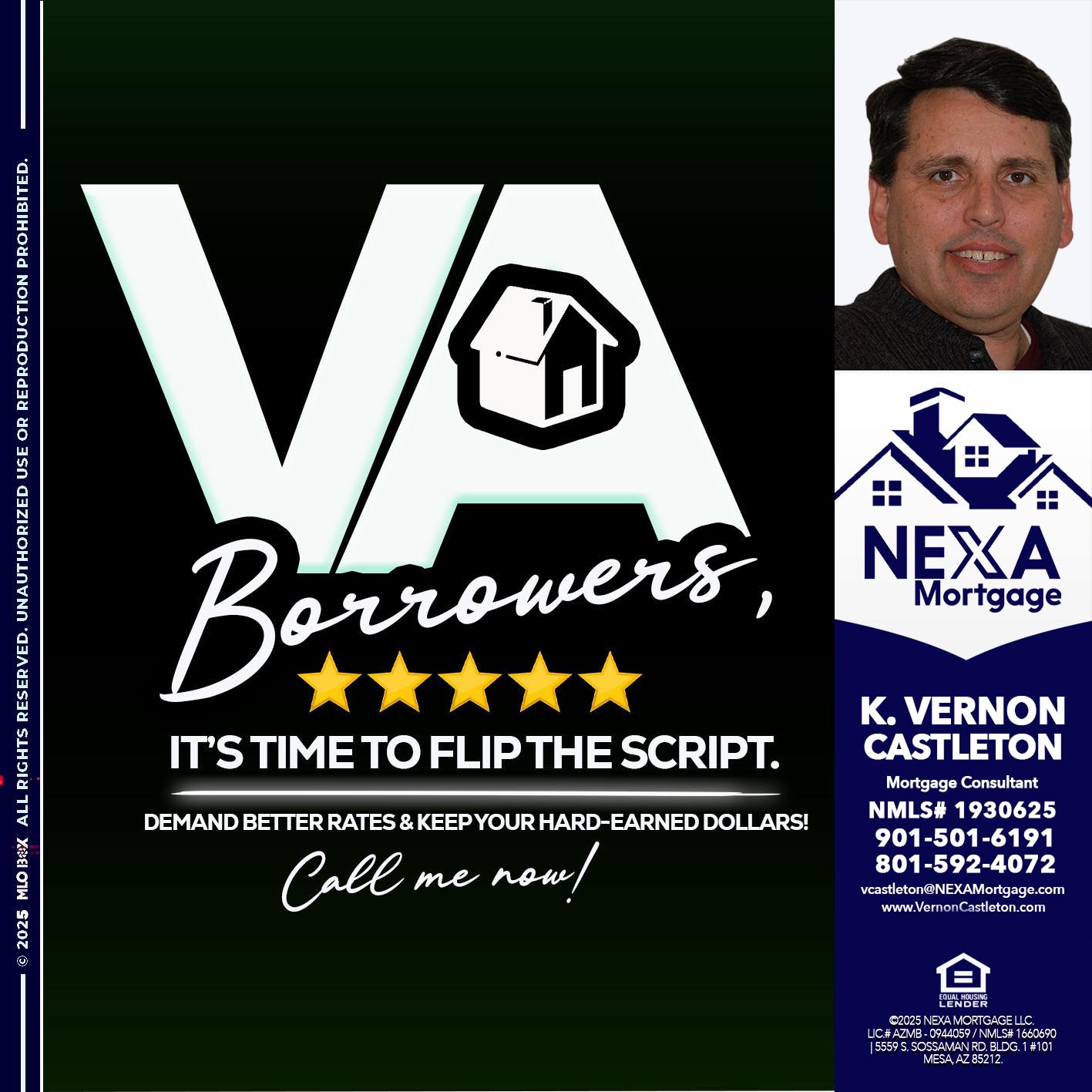 VA BORROWERS - K. Vernon Castleton -Mortgage Consultant