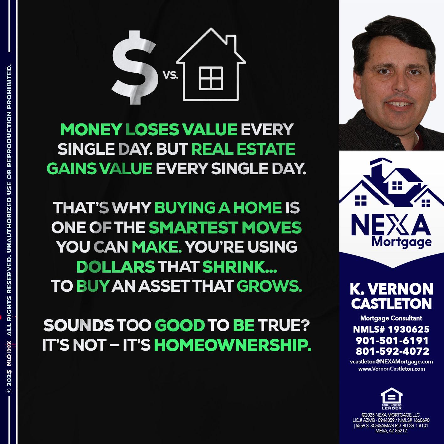 MONEY LOSES VALUE - K. Vernon Castleton -Mortgage Consultant