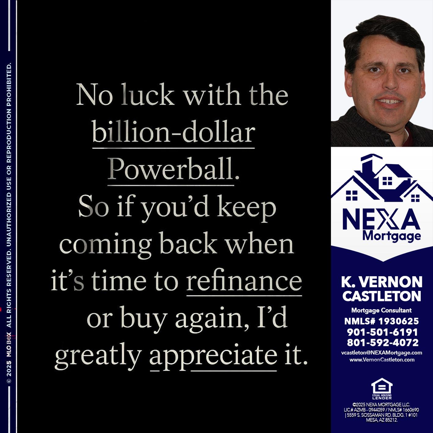 NO LUCK WITH - K. Vernon Castleton -Mortgage Consultant