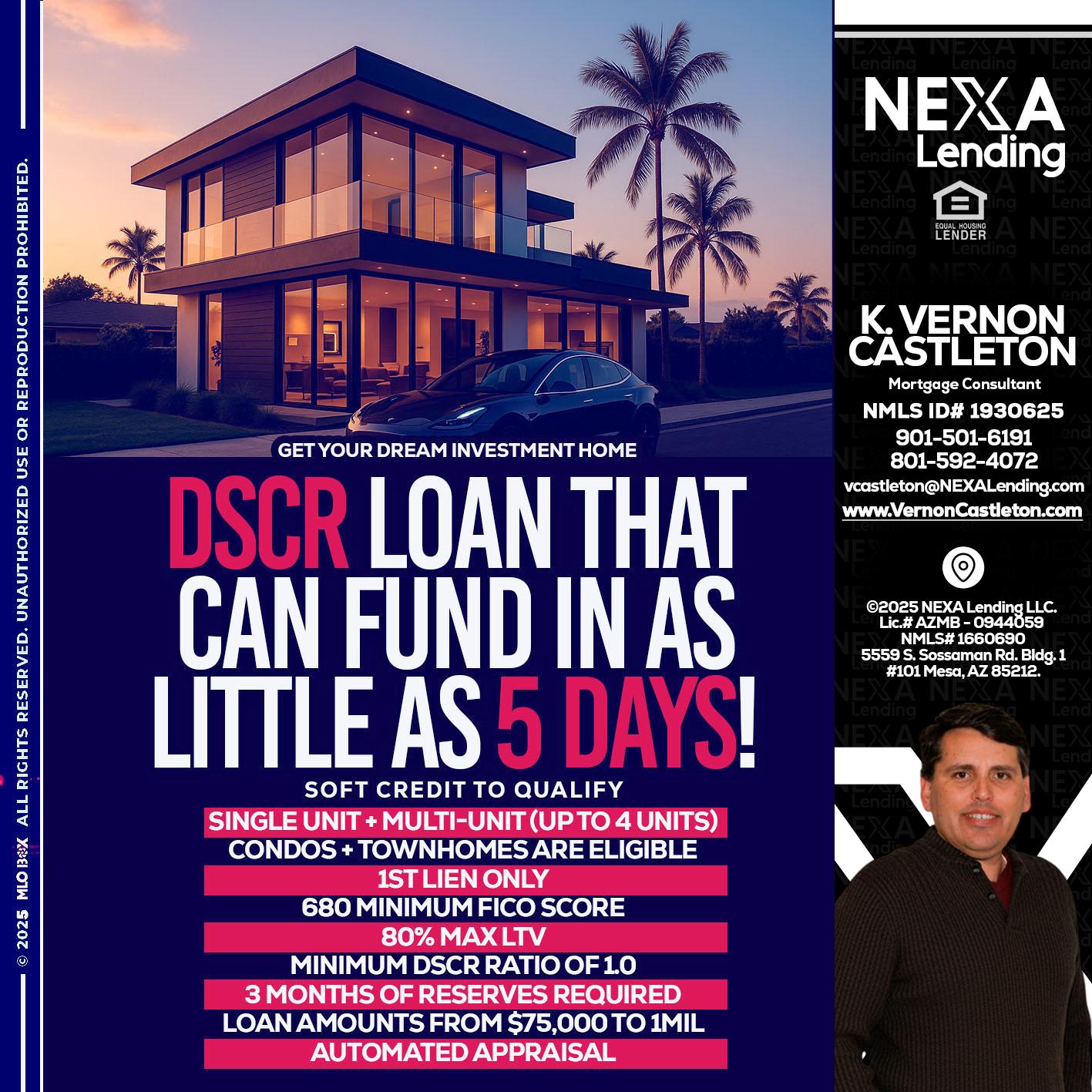 DSCR - K. Vernon Castleton -Mortgage Consultant