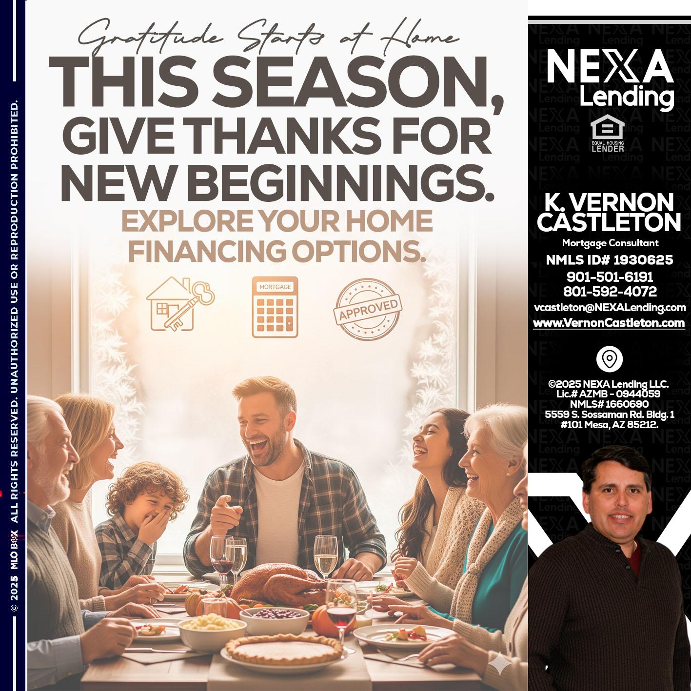 THIS SEASON - K. Vernon Castleton -Mortgage Consultant