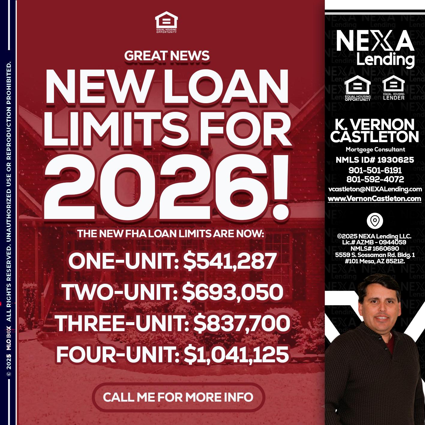 loan limits - K. Vernon Castleton -Mortgage Consultant
