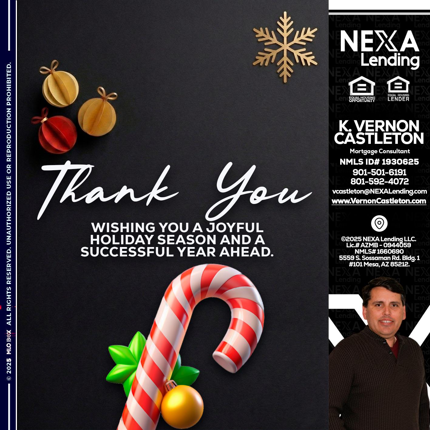 THANK YOU - K. Vernon Castleton -Mortgage Consultant