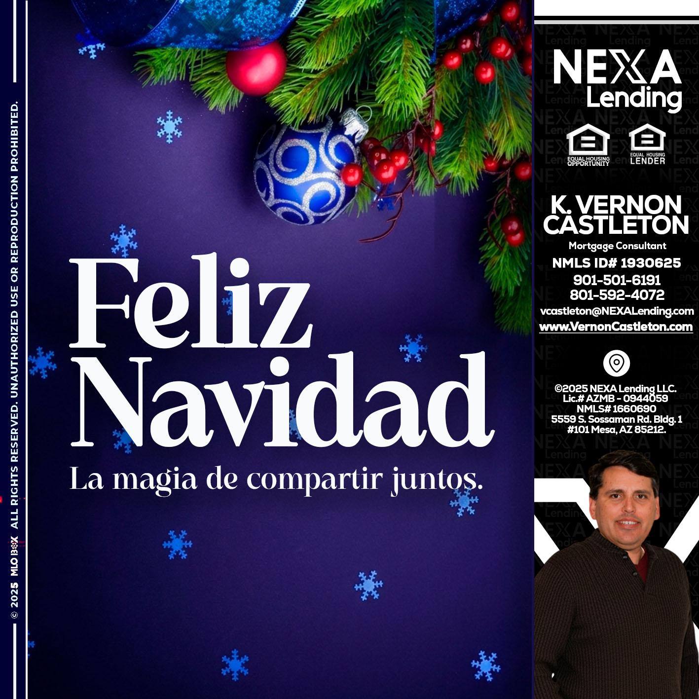 FELIZ NAVIDAD - K. Vernon Castleton -Mortgage Consultant