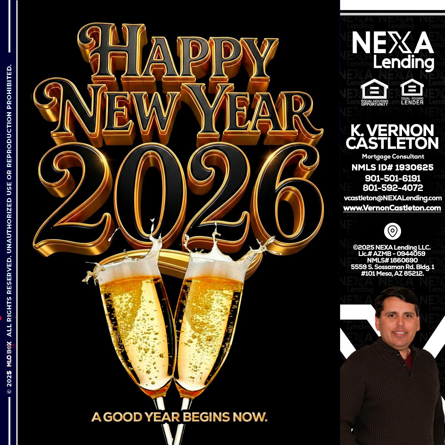 happy new year 2026 - K. Vernon Castleton -Mortgage Consultant