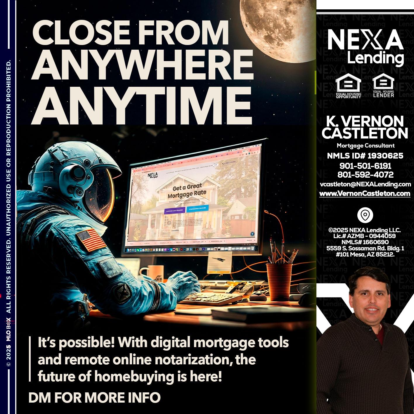 close from - K. Vernon Castleton -Mortgage Consultant