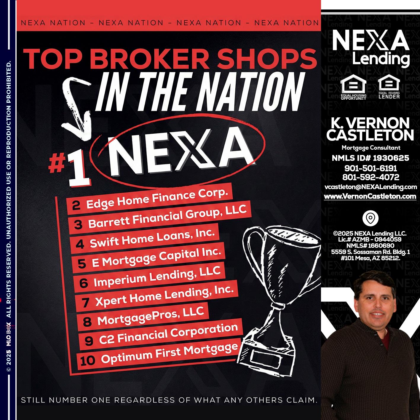 top broker - K. Vernon Castleton -Mortgage Consultant