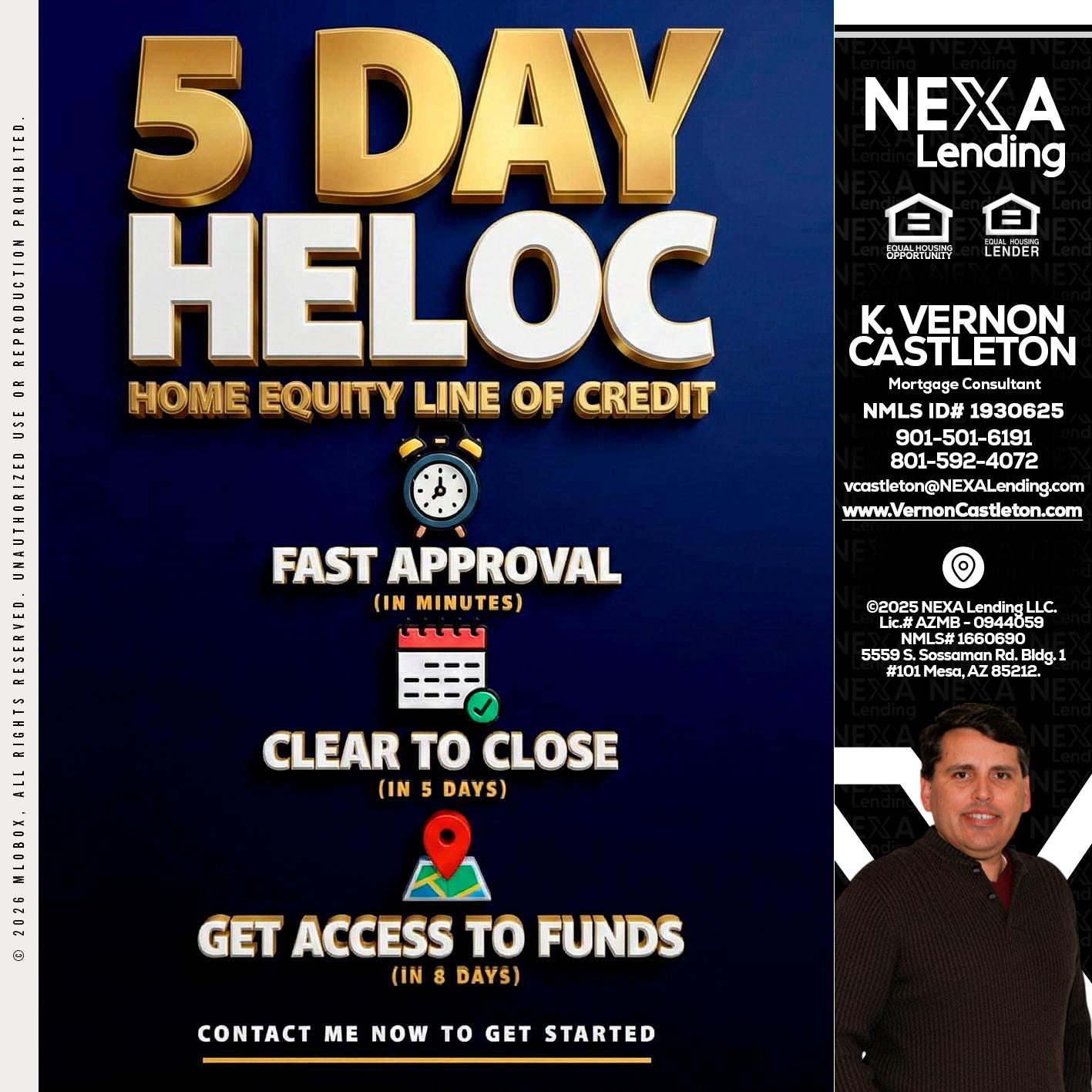 5 day hello - K. Vernon Castleton -Mortgage Consultant