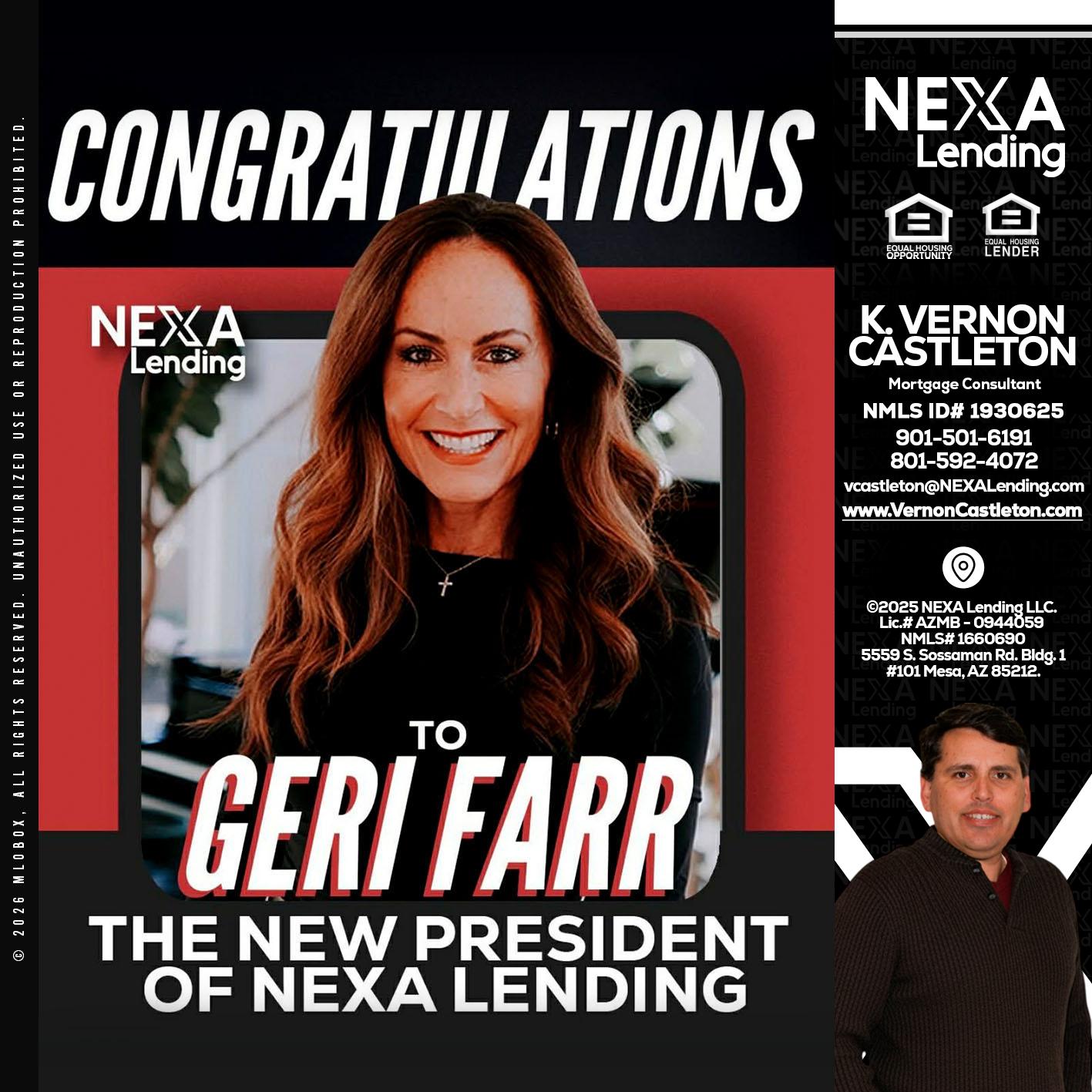 CONGRATULATIONS - K. Vernon Castleton -Mortgage Consultant