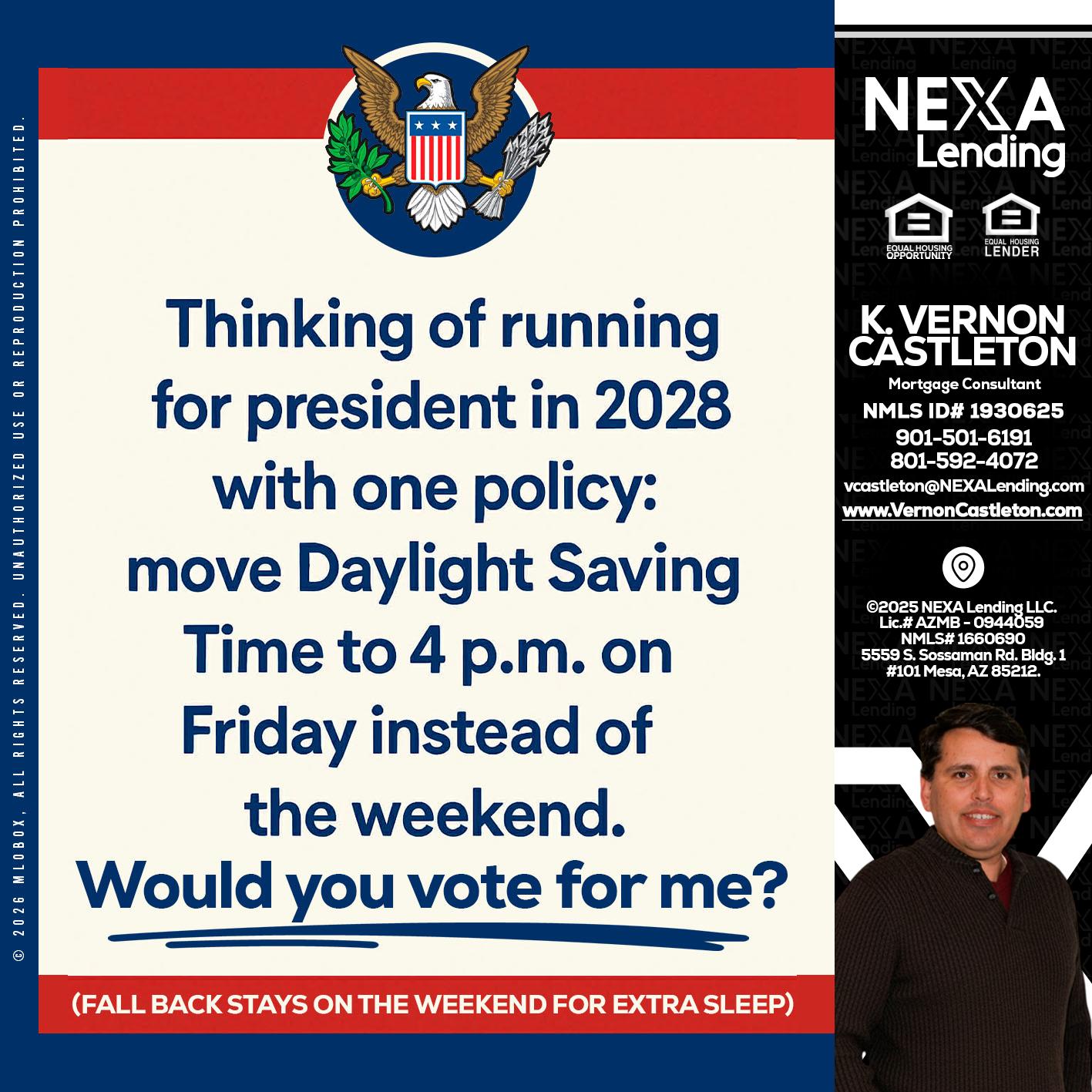 THINKING OF RUNING - K. Vernon Castleton -Mortgage Consultant