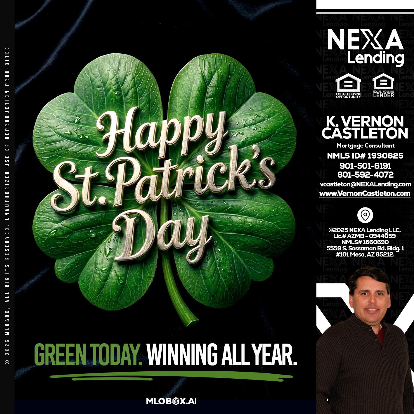 happy st. Patricks day - K. Vernon Castleton -Mortgage Consultant