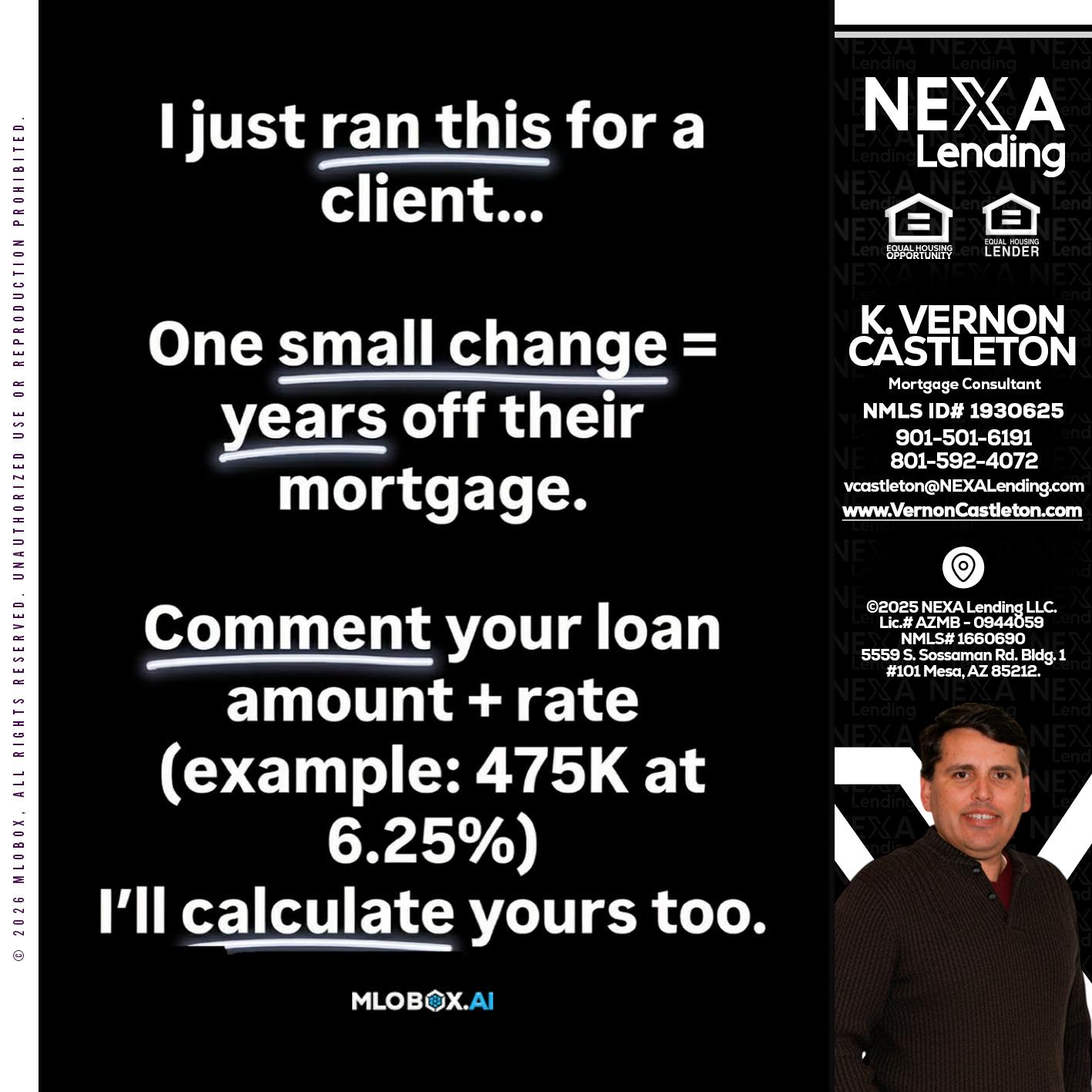 I JUST RAN - K. Vernon Castleton -Mortgage Consultant