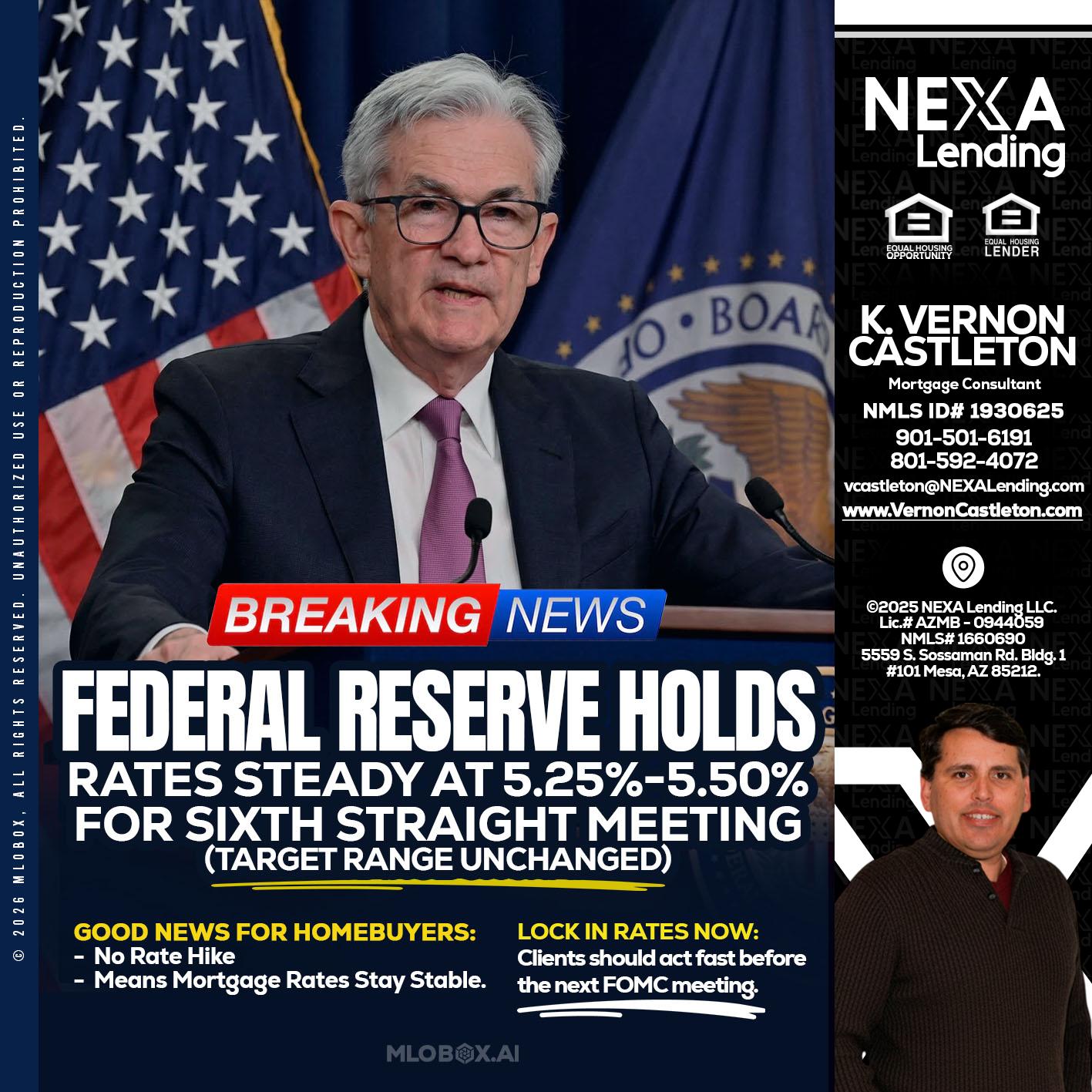 federal reserve - K. Vernon Castleton -Mortgage Consultant