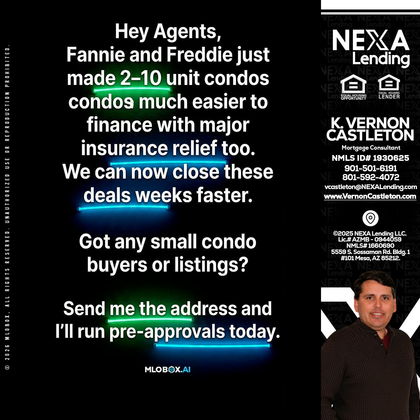 HEY AGENTS - K. Vernon Castleton -Mortgage Consultant