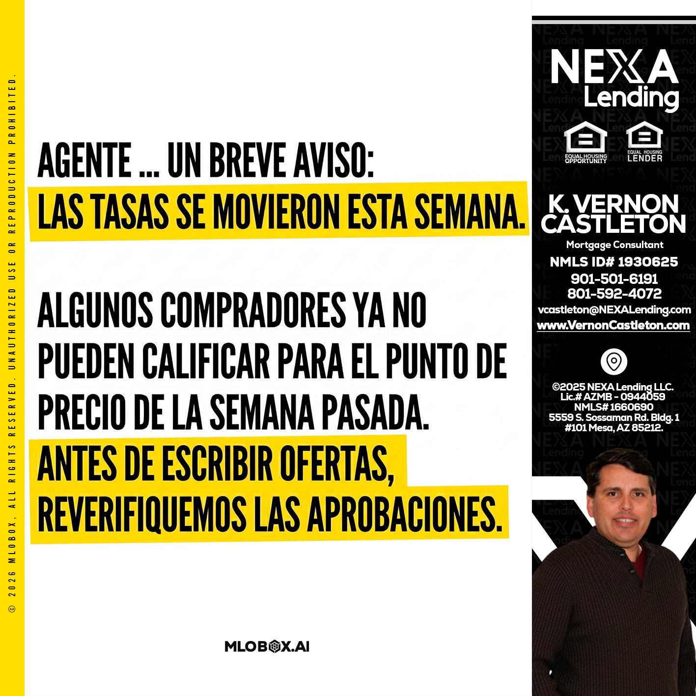 Agente - K. Vernon Castleton -Mortgage Consultant