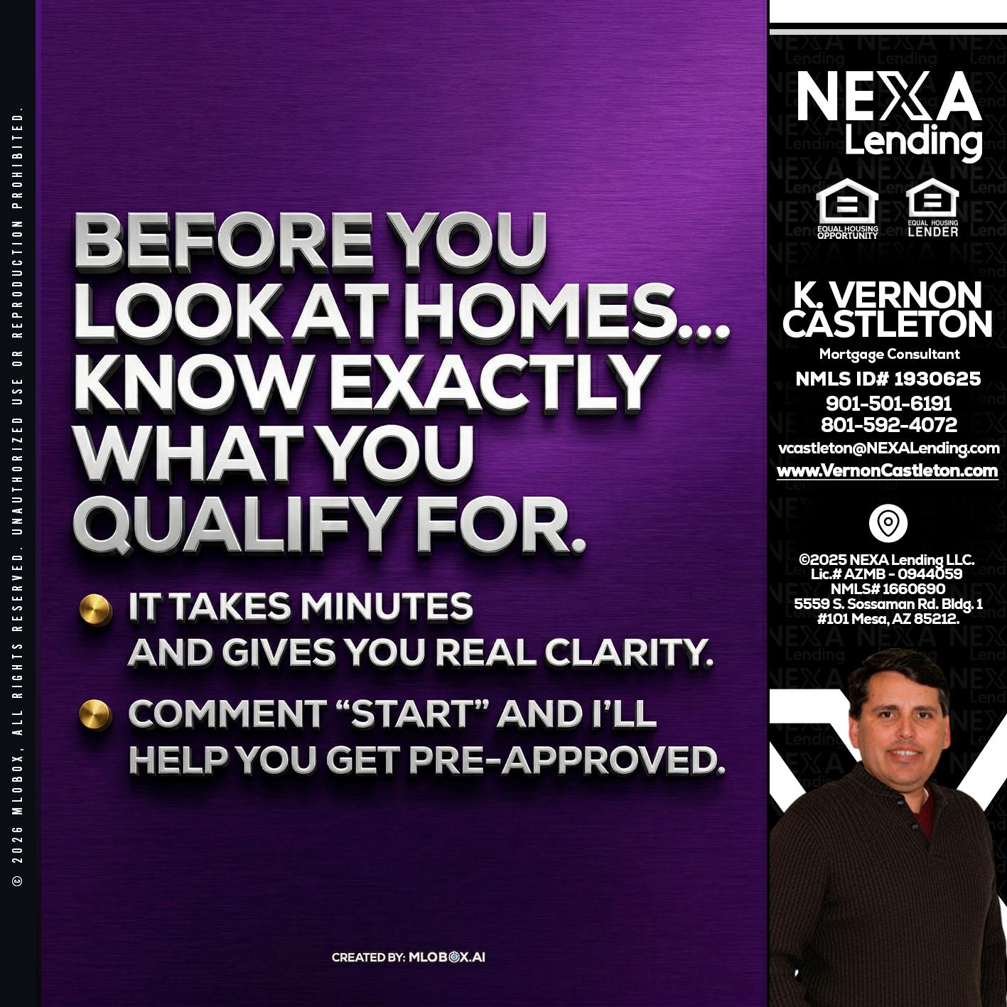 BEFORE YOU - K. Vernon Castleton -Mortgage Consultant