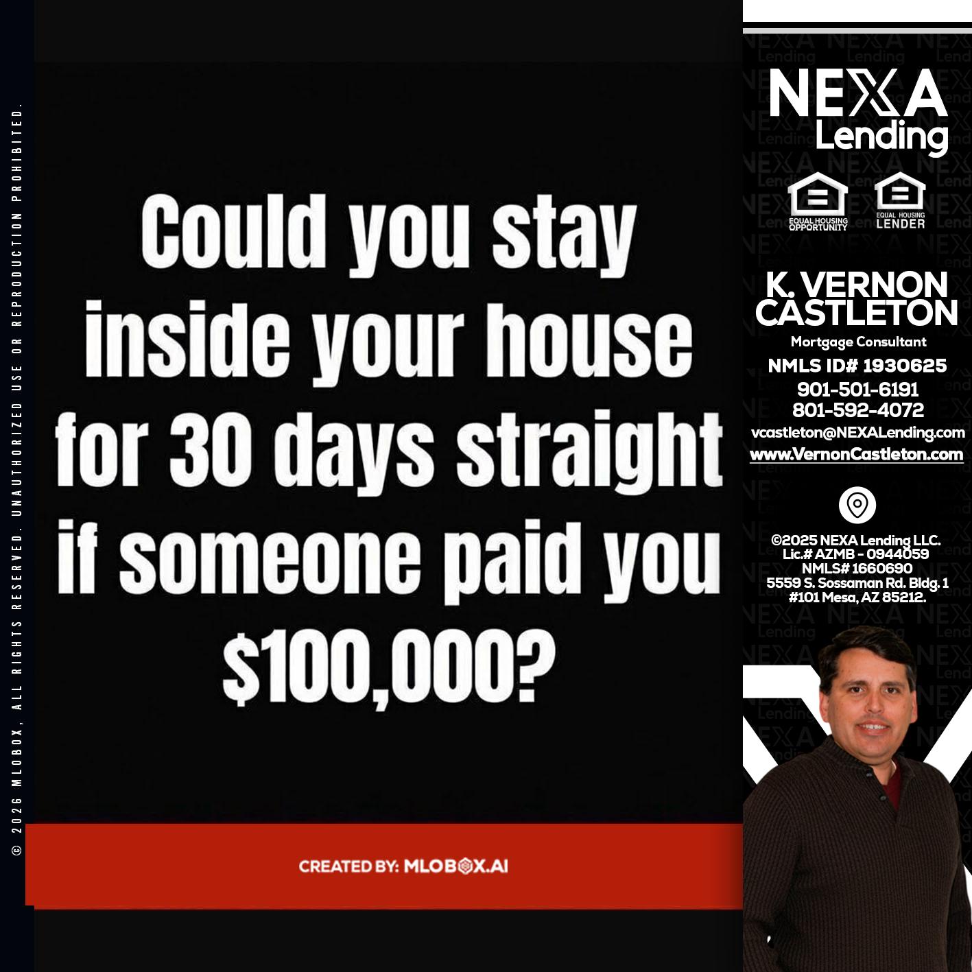COULD YOU STAY - K. Vernon Castleton -Mortgage Consultant