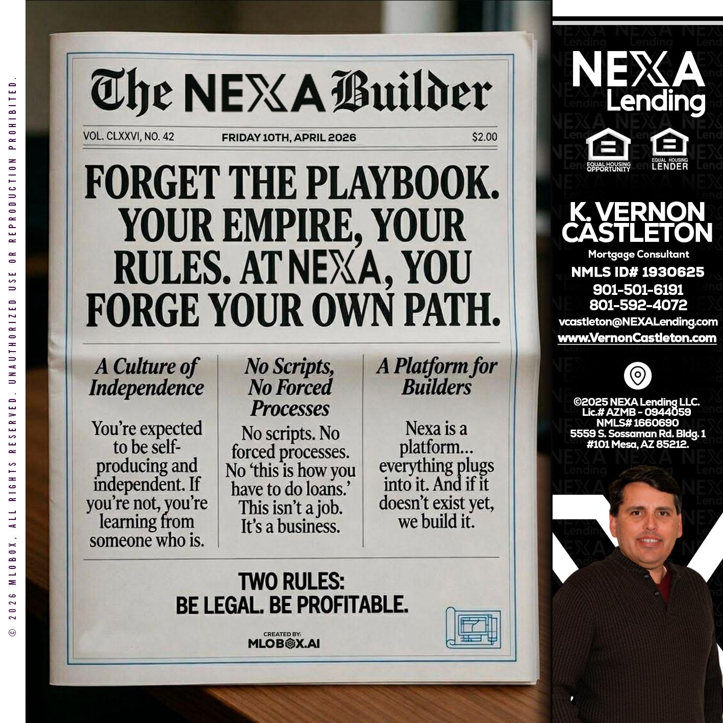 THE NEXA BUILDER - K. Vernon Castleton -Mortgage Consultant