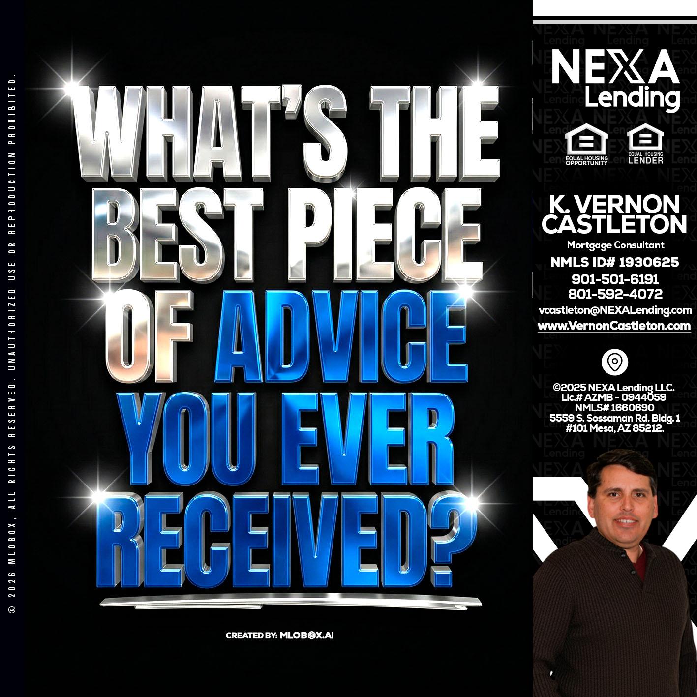 WHATS THE BEST - K. Vernon Castleton -Mortgage Consultant