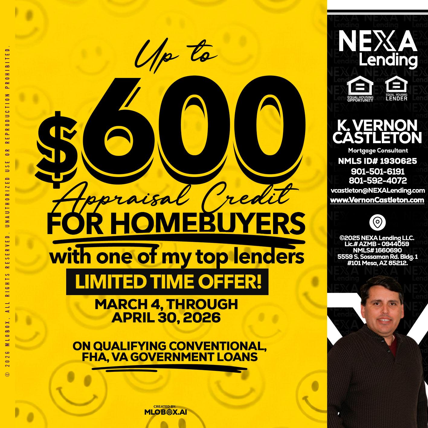 UP TO 600 - K. Vernon Castleton -Mortgage Consultant