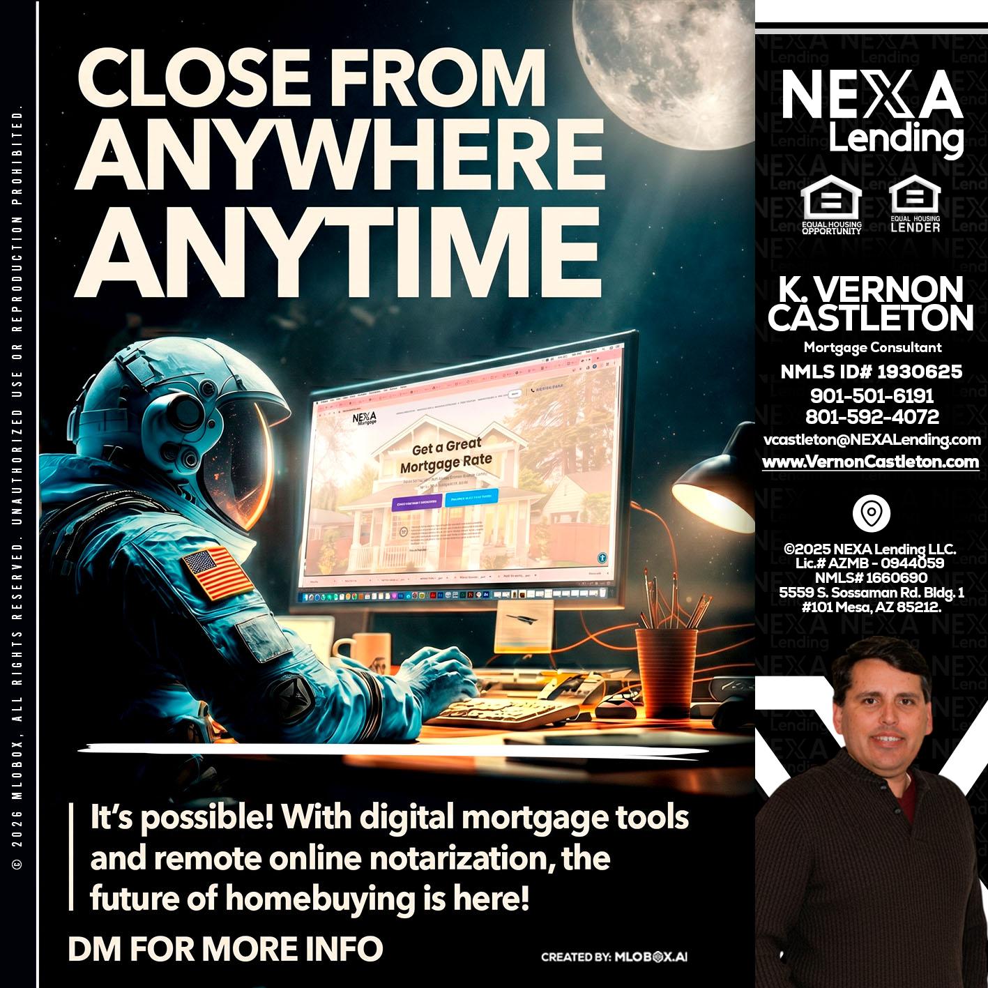 CLOSE FROM - K. Vernon Castleton -Mortgage Consultant