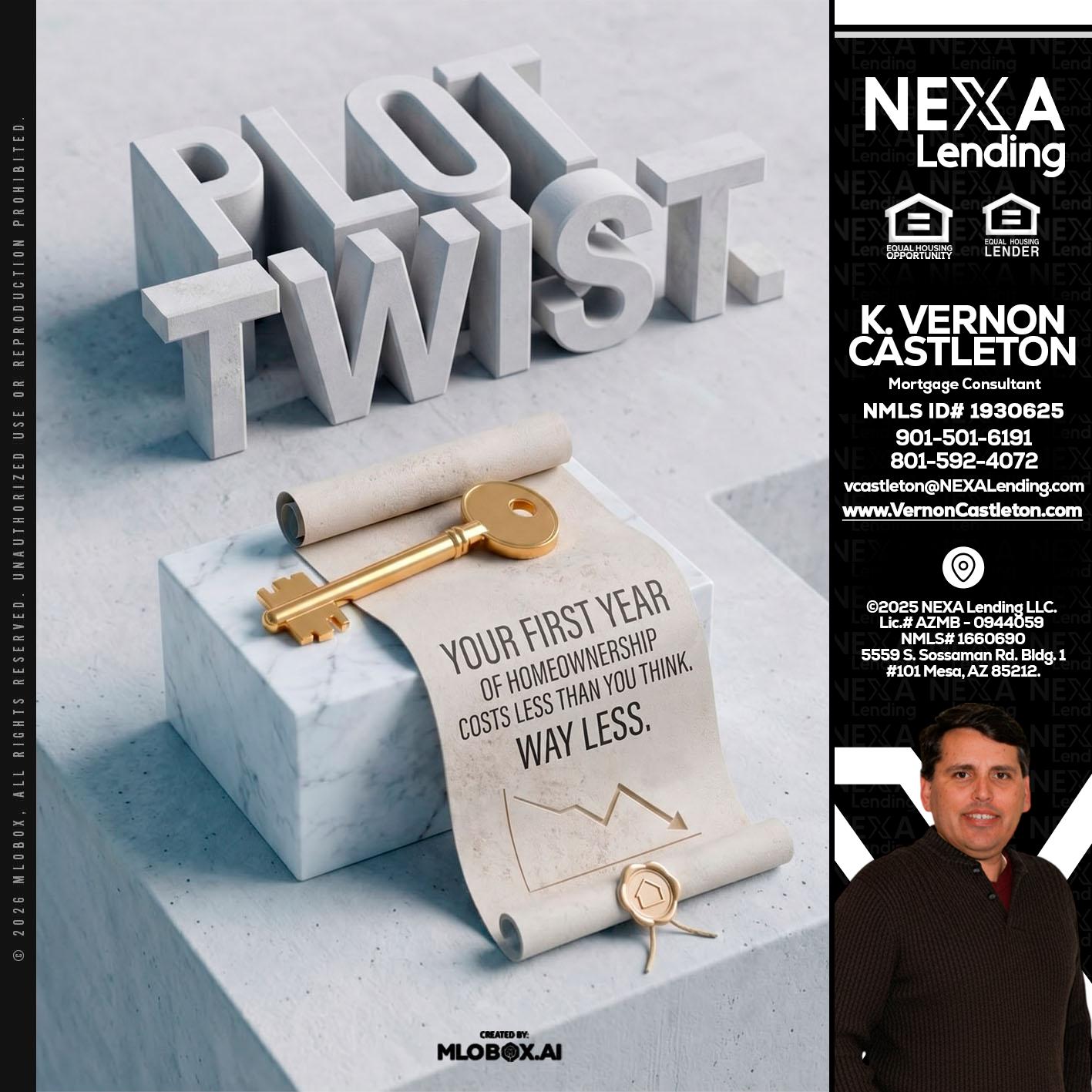PLOT TWIST - K. Vernon Castleton -Mortgage Consultant