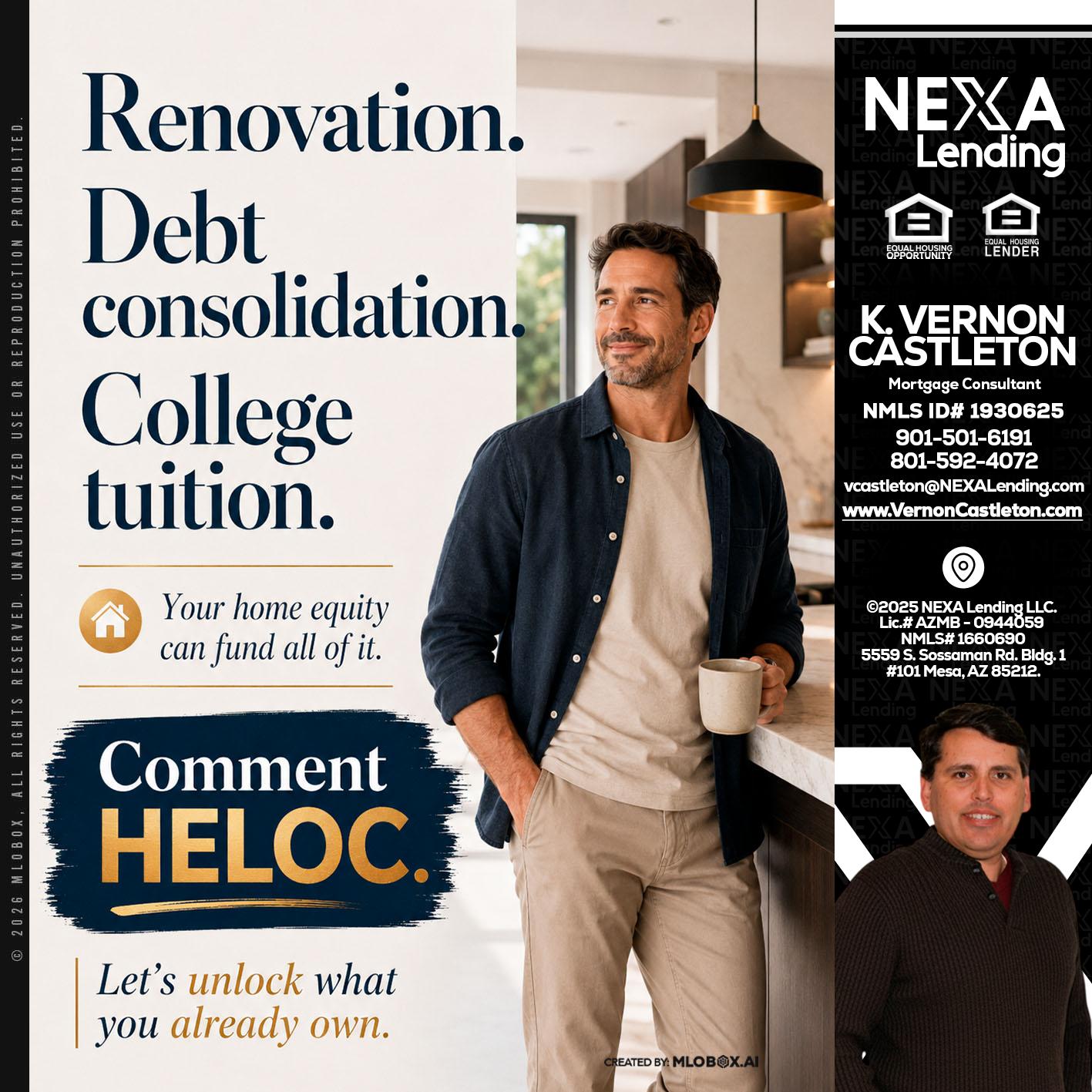 RENOVATION DEBT - K. Vernon Castleton -Mortgage Consultant