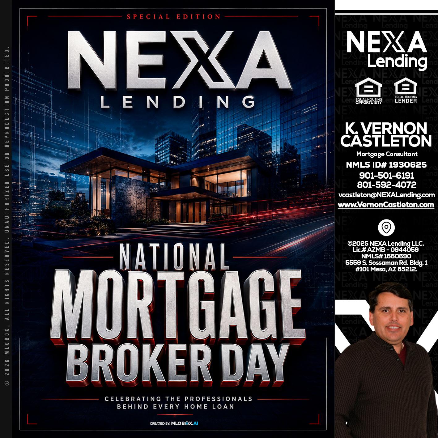 NATIONAL MORTGAGE BROKER DAY - K. Vernon Castleton -Mortgage Consultant