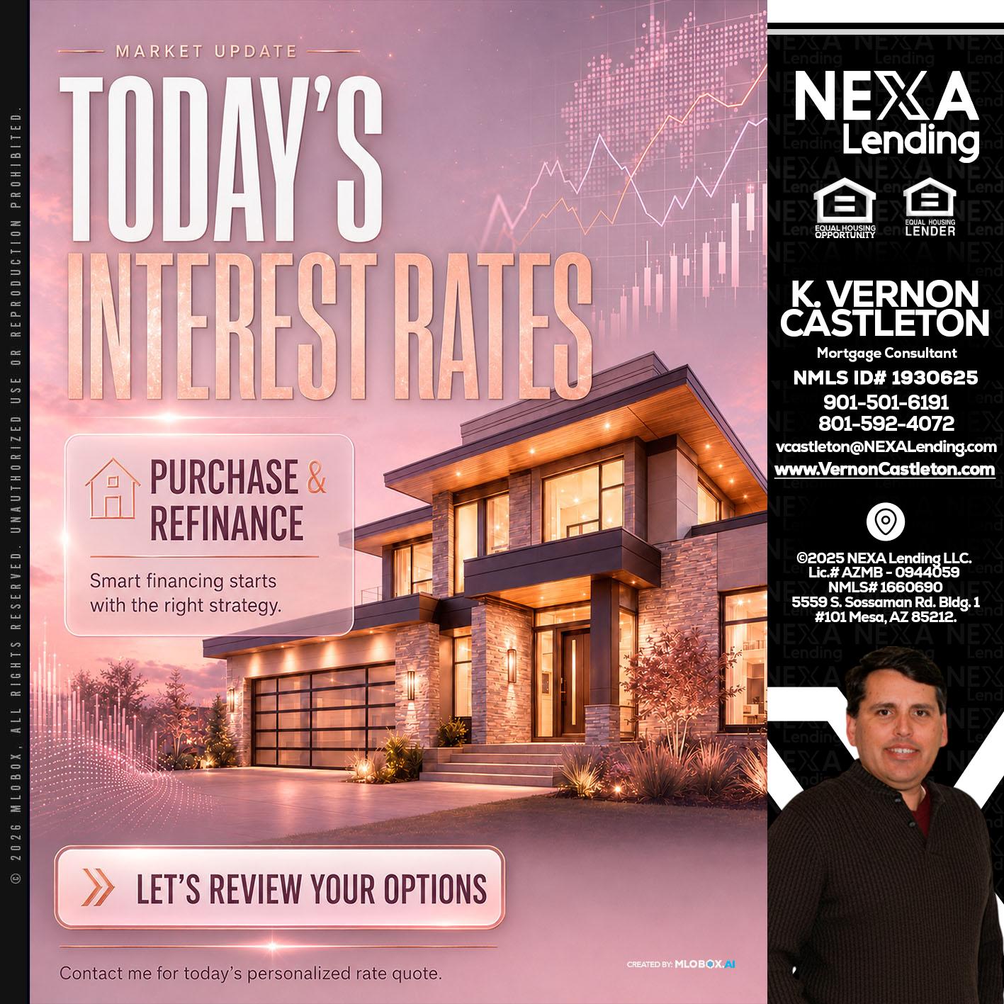 todays interest rates - K. Vernon Castleton -Mortgage Consultant