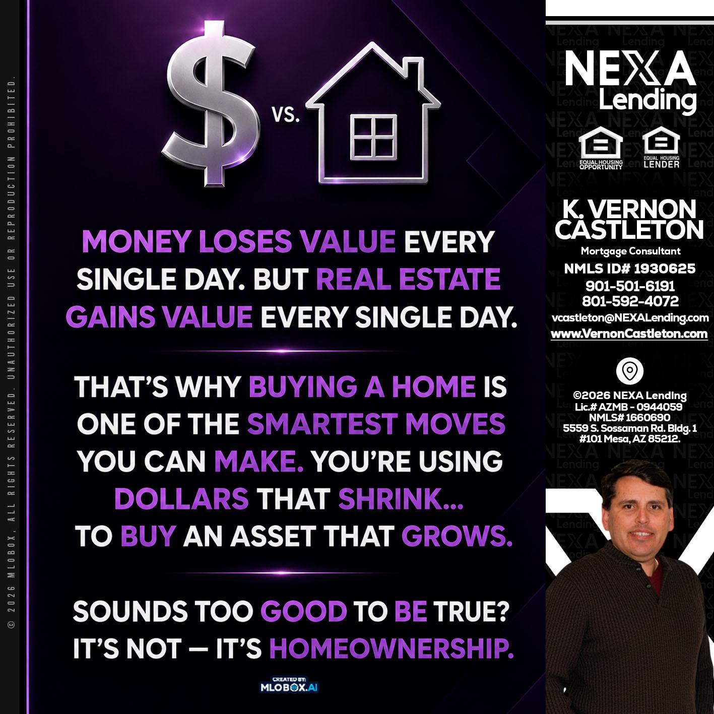 MONEY LOSES - K. Vernon Castleton -Mortgage Consultant