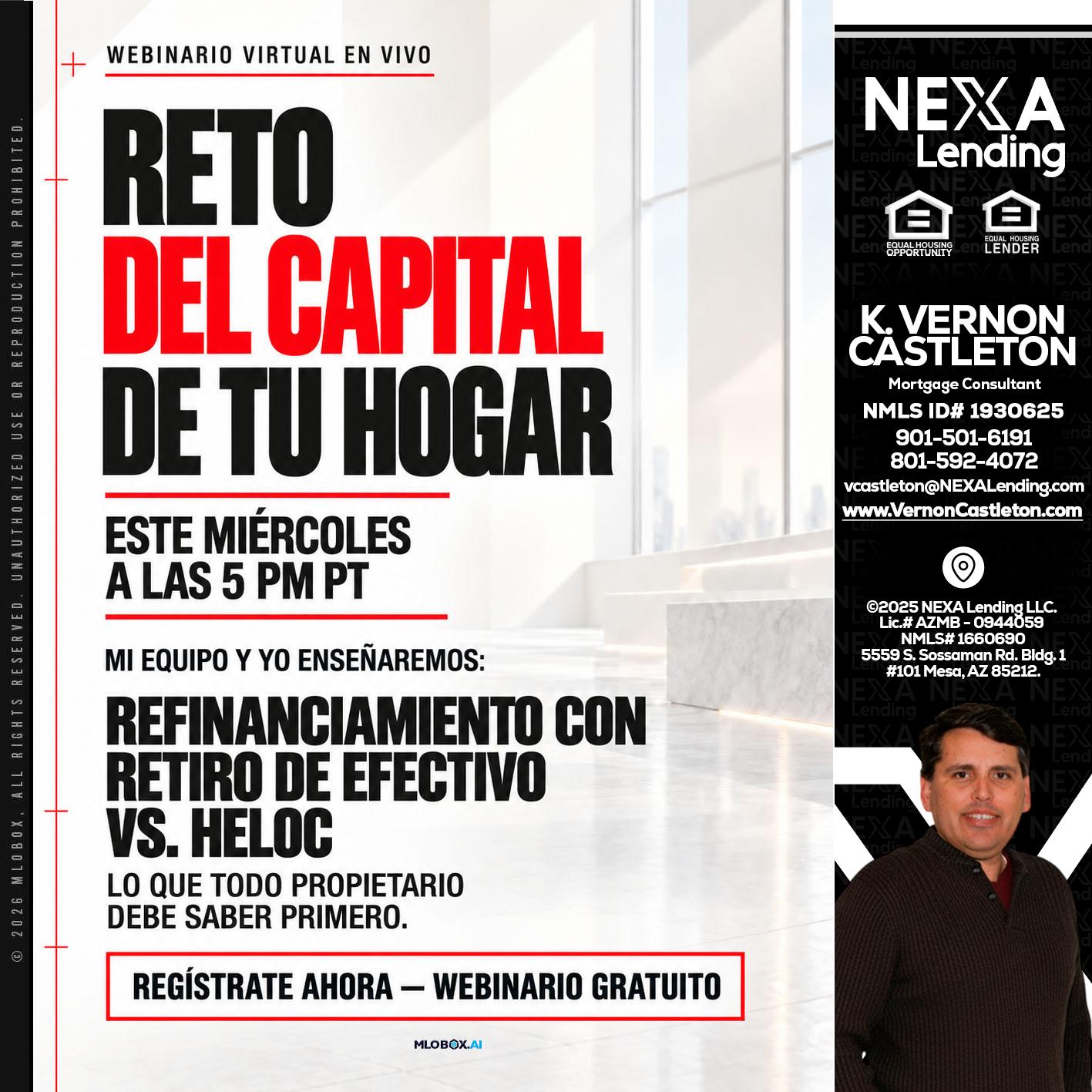 RETO DEL CAPITAL - K. Vernon Castleton -Mortgage Consultant